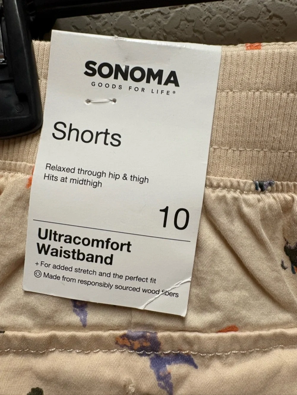 Women's Sonoma Butter Yellow Floral Utility Shorts NWT Size 10 - Picture 4 of 10